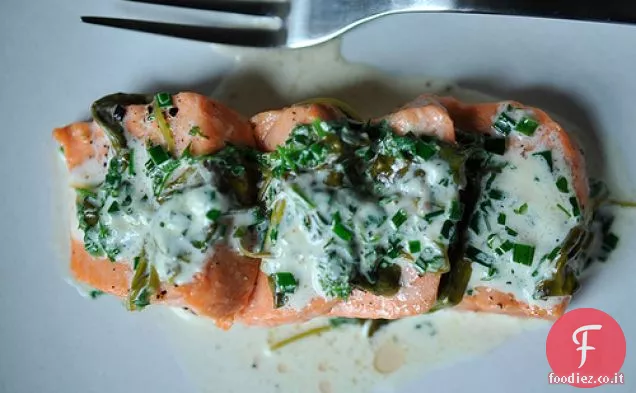 Salmone in salsa di acetosa