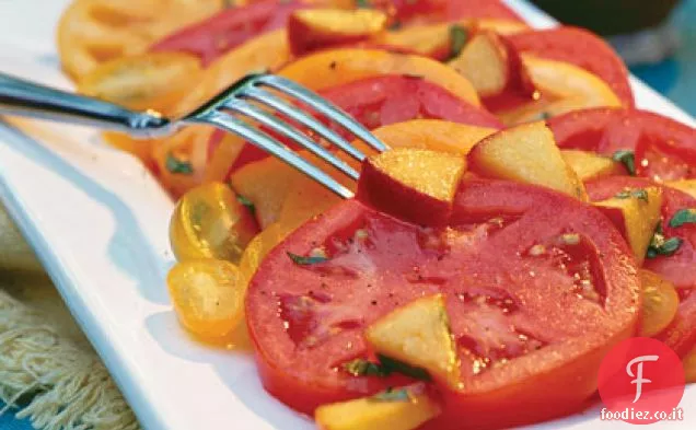 Vinaigrette fresca di pesca e Basilico