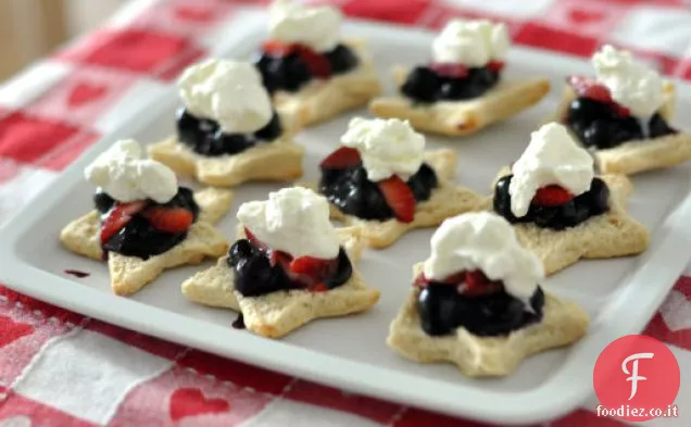Shortcakes rosso, bianco e mirtillo