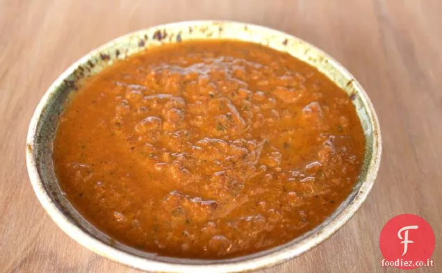 Salsa di pomodoro carbonizzata