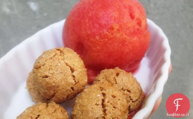 Sorbetto di Amarena e Lime con Amaretti