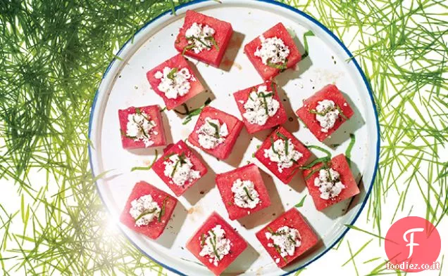 Feta-Blocchi di anguria ripieni