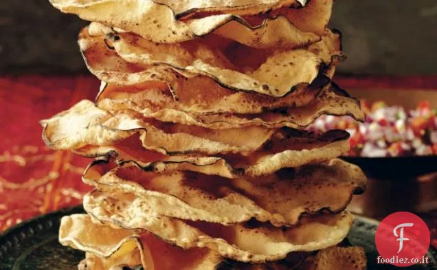 Poppadums con Chile - Cipolla a spillo e Avocado Melograno tuffo da ' cucina indiana spiegato