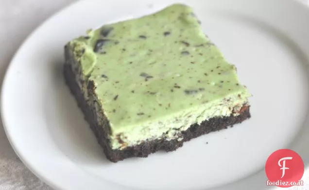 Barrette di cheesecake alla menta e cioccolato