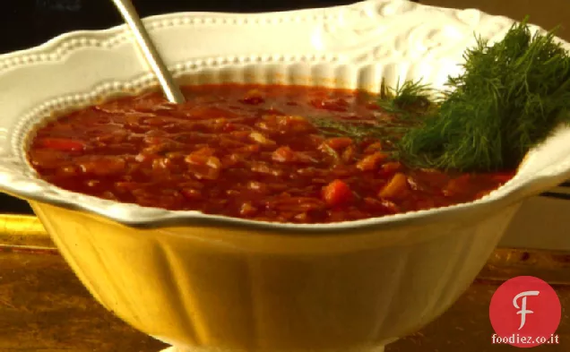 Zuppa di cavolo agrodolce con aneto