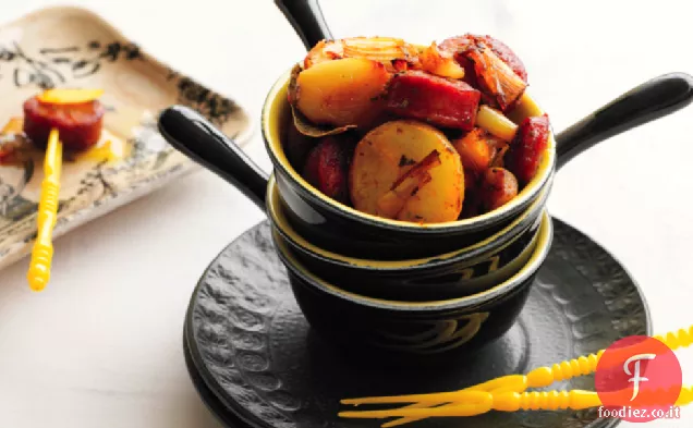 Patate al Rosmarino con Porro e Chorizo