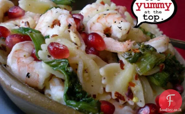 Pom Pasta con cavolo piccante e gamberetti