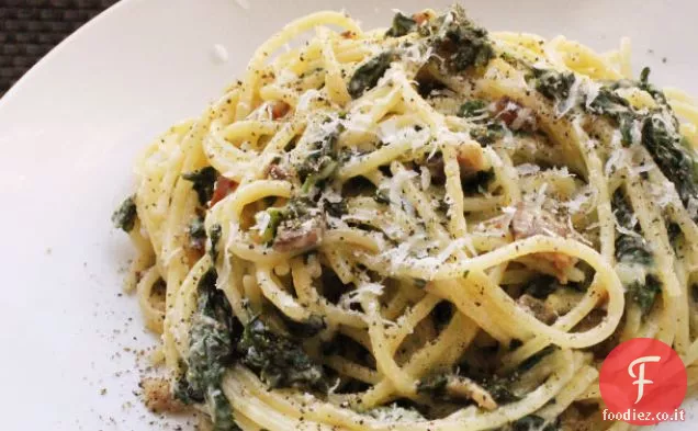 Padella Spaghetti alla Carbonara con Cavolo Nero