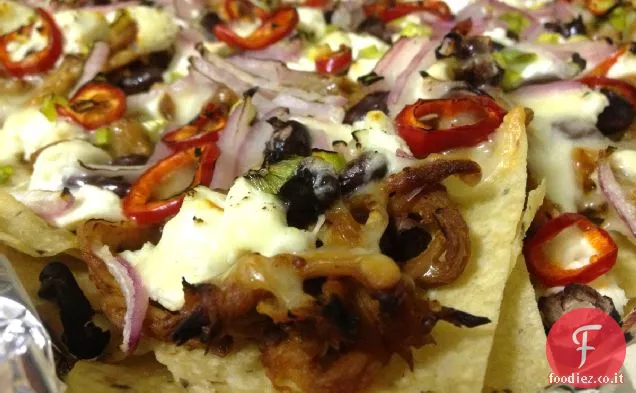 Barbecue tirato Nachos di maiale