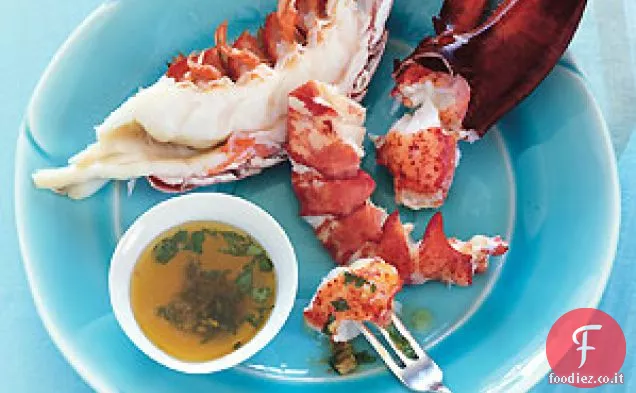 Aragosta al vapore con Burro Charmoula