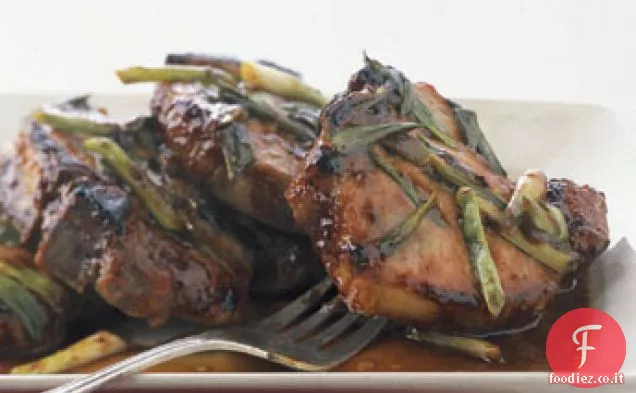 Hoisin e braciole di maiale glassate al miele
