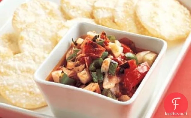 Salsa Cile alla griglia con cracker di riso