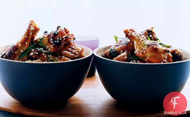 Ali di pollo al sesamo appiccicose