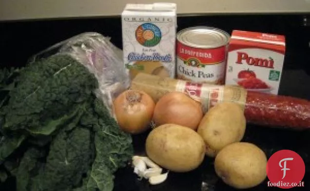 Zuppa di Chorizo e cavolo nero