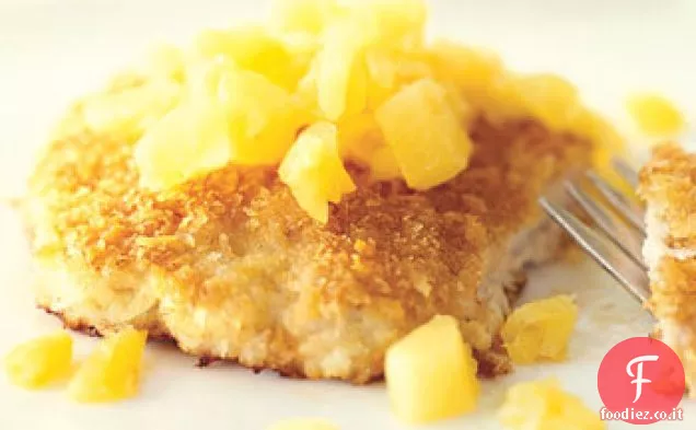 Cotolette di maiale Panko con salsa di ananas e zenzero