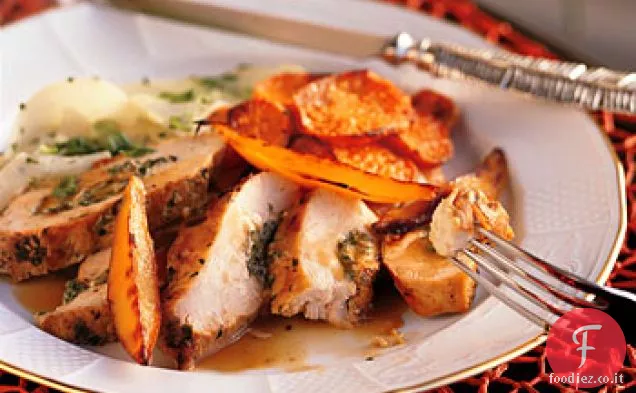 Guava-Pollo ripieno con Mango caramellato