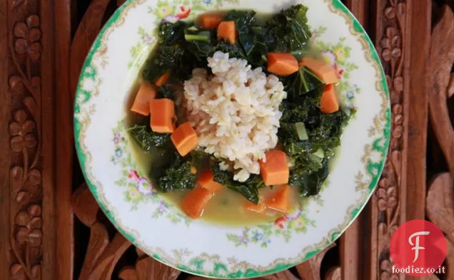 Zuppa di cavolo e patate dolci