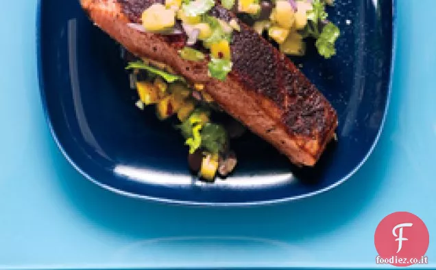 Giamaicano Jerk Salmone e Mango Ananas Salsa