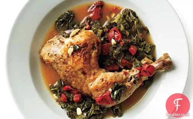 Pollo brasato con cavolo
