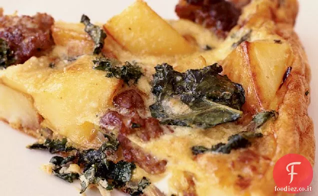 Frittata di patate, salsiccia e cavolo nero