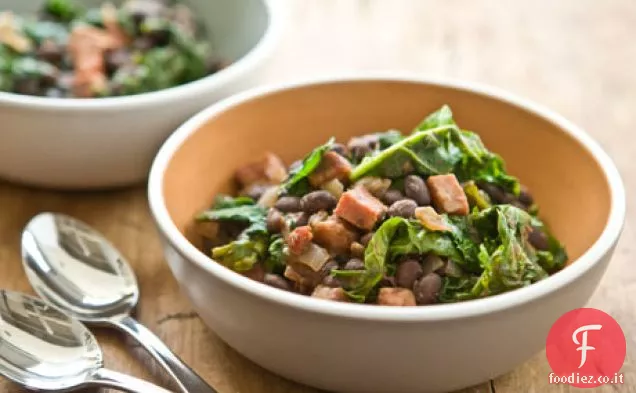 Fagioli neri con cavolo nero e Prosciutto