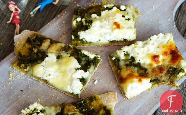 Settimana di verdure invernali: Pizza al pesto di cavolo
