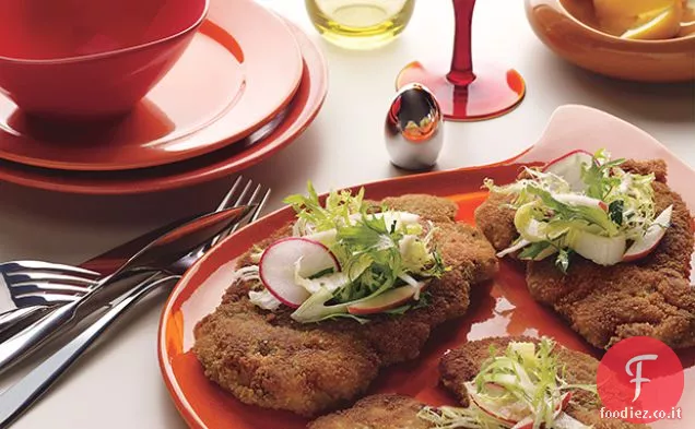 Cotoletta di pollo con Frisée-Insalata di mele
