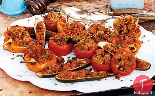 Verdure ripiene di melanzane e bulgur