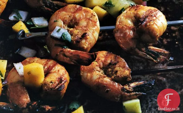 Tikka di gamberetti con chutney di mango fresco