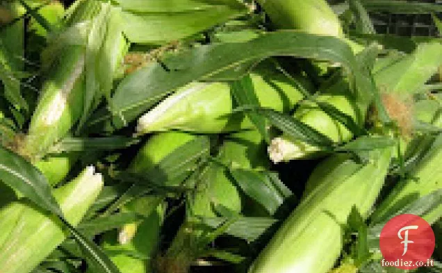 Pasta con Mais alla griglia e Cavolo nero