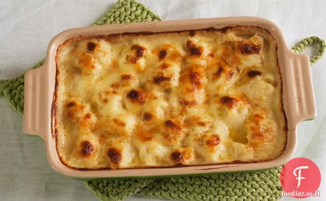 Cavolfiore arrosto con salsa di formaggio cheddar