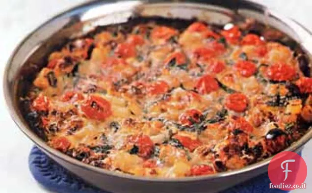 Frittata di pomodoro, aglio e patate