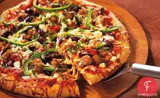 Pizza piccante con Salsiccia e Gorgonzola