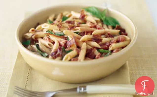 Penne con Pancetta e Crema di Pomodoro