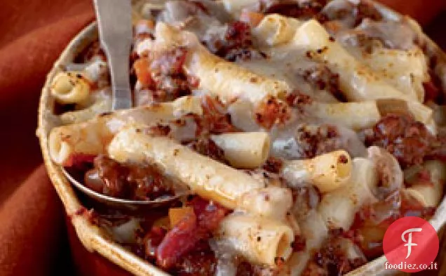 Ziti al Forno con Ragù Piccante di Maiale e Salsiccia