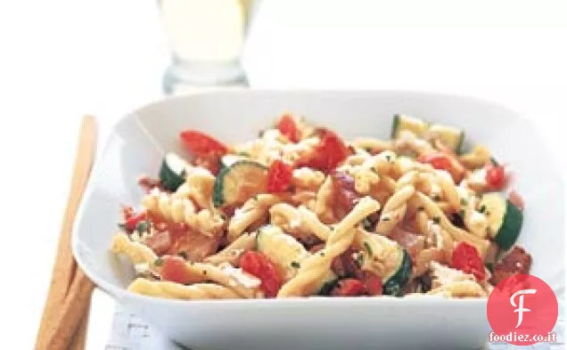 Gemelli con Zucchine, Pomodori e Pancetta