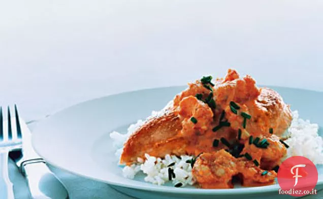Petti di pollo con salsa di gamberi di roccia