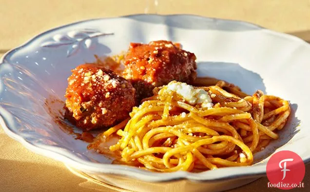 Pasta alla griglia con Polpette alla griglia