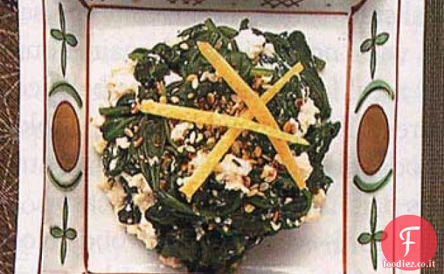 Spinaci freschi con condimento di tofu