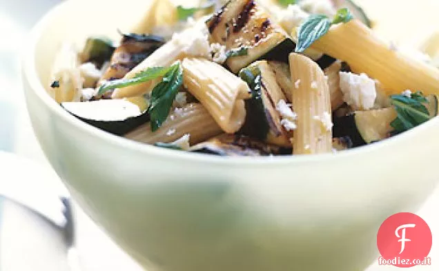Penne con Zucchine Grigliate, Ricotta Salata e Menta