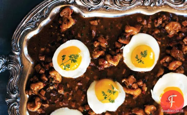 Salsiccia di cipolla verde e salsa di gamberetti