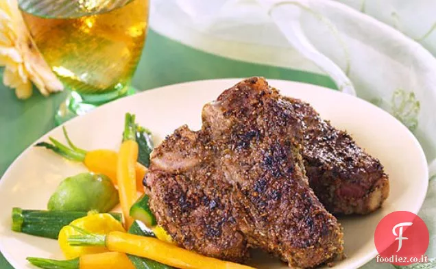 Chop di lombo di agnello in crosta Adobo