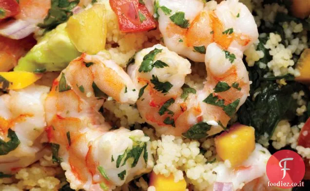 Gamberetti con salsa di avocado e Mango