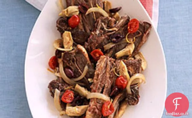 Costolette di agnello con cuori di carciofo