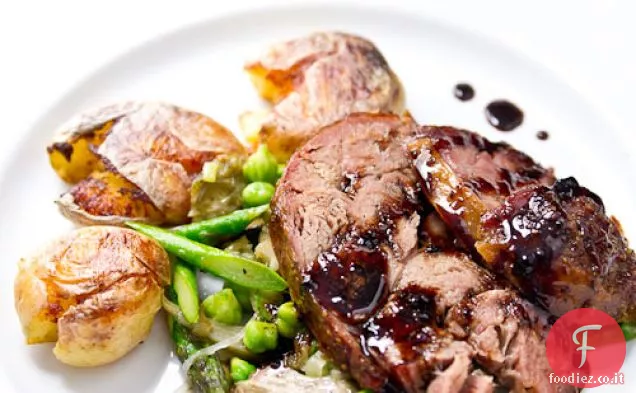 Agnello arrosto lento con Caramello bordolese