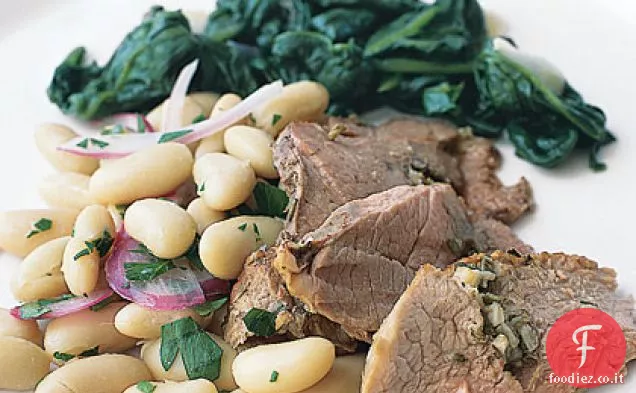 Agnello al Rosmarino e Aglio con fagioli bianchi