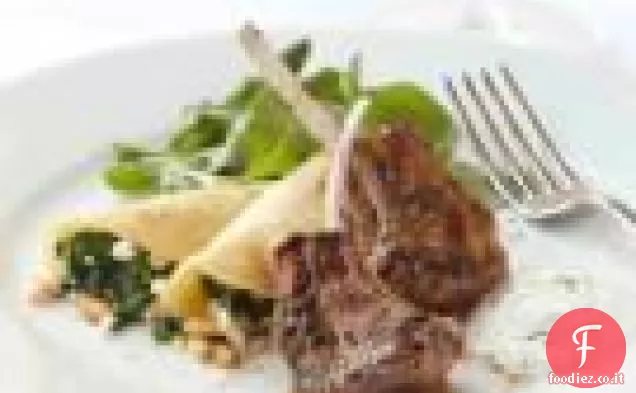 Costolette di agnello con yogurt alle erbe al limone