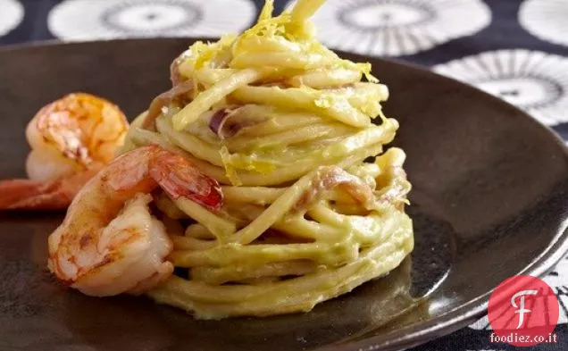 Spaghetti al Limone-Avocado Con Gamberi Dell ' Pasta Moderna