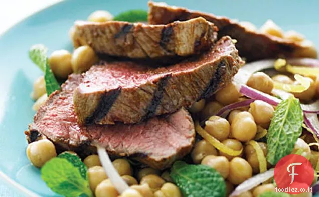 Agnello Harissa con limone Menta Insalata di ceci