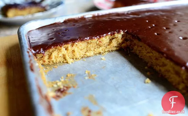 Torta al burro di arachidi con glassa al cioccolato